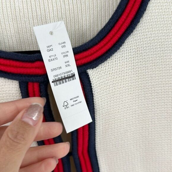 J.Crew Womens Cream Emilie Contrast Trim Ribbed Cardigan Size XXL - Picture 7 of 12